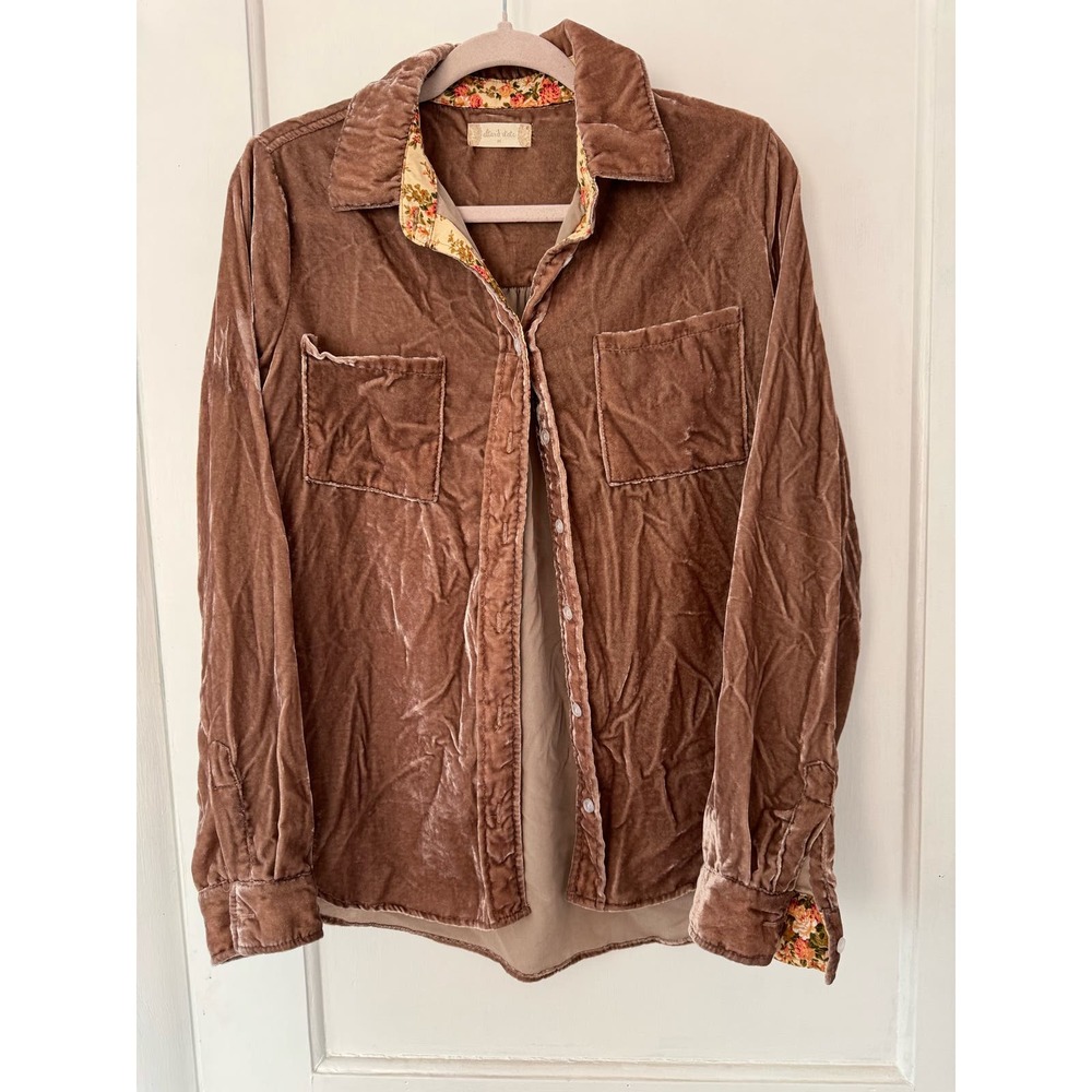 Altered State Velvet Button Down Mauve Size M - image 4